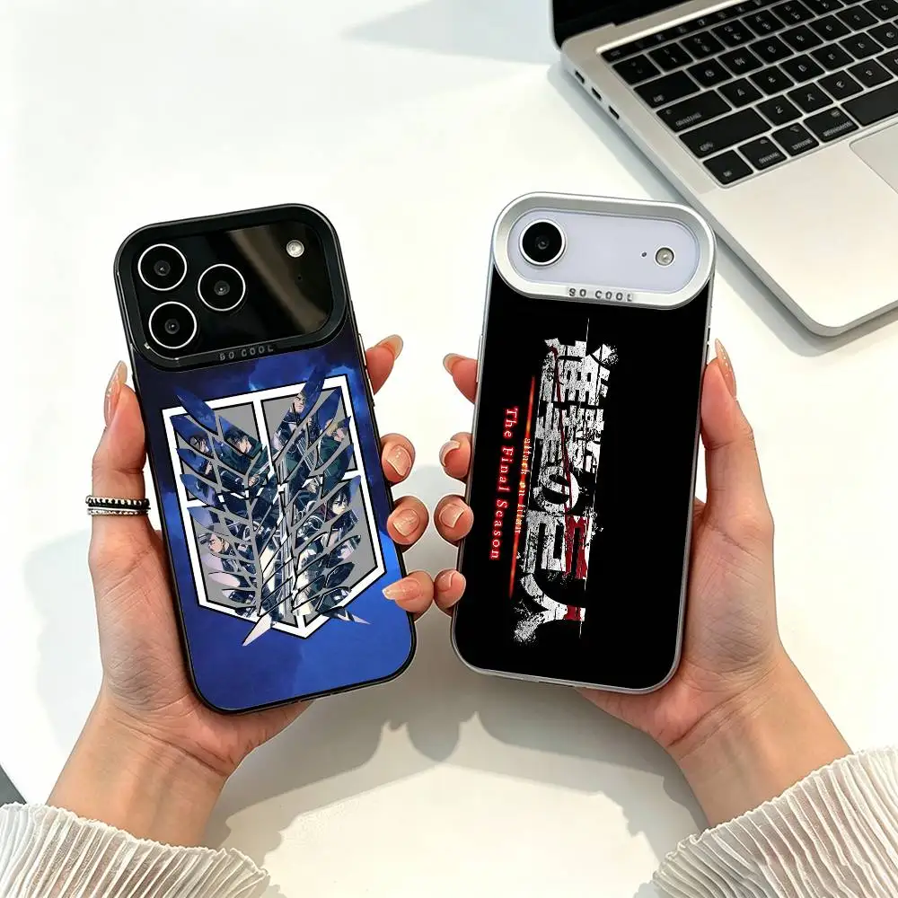 Фото Чехол для телефона Attack on Titan -n Hot-Anime для iPhone 17 Air 16 15 14 13 12 11 Pro Max, белый, серебристый, жесткий чехол №1