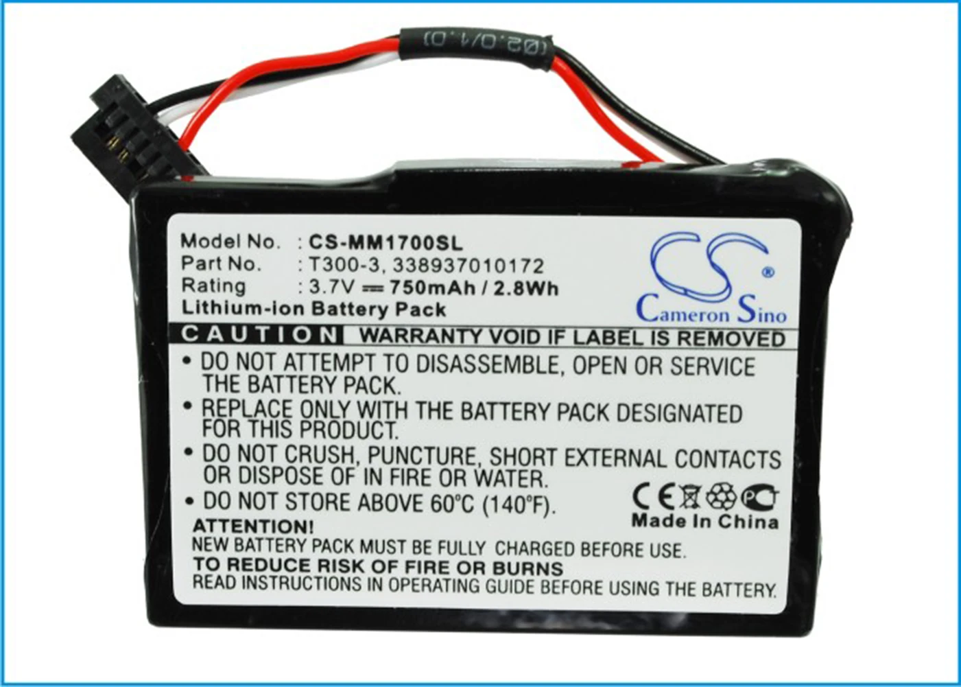 

Cameron Sino 750mA Battery for Magellan Maestro 1700 338937010172, T300-3