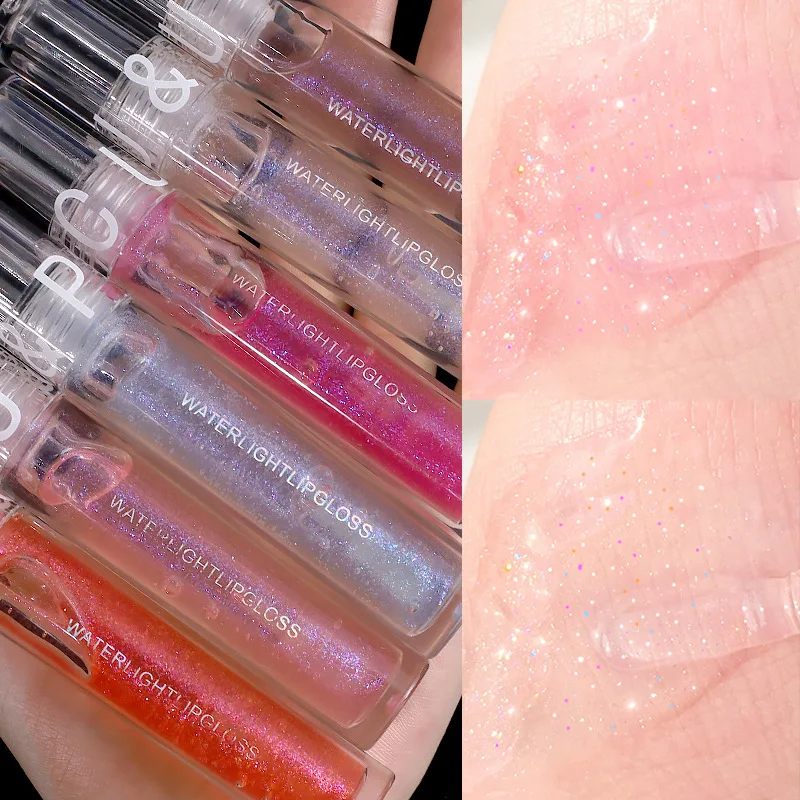 

Glitter Lipgloss 6 Colors Mirror Water Lip Gloss Lip Care Nourish Crystal Jelly Lip Oil Lips Makeup Shimmer Shiny Lip Glaze