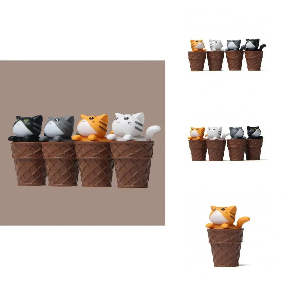 

Useful Miniature Cat Toy Eco-friendly Kids Toy Assorted Color Miniature Cat Figures Mini Cat Model Cat Model Toy