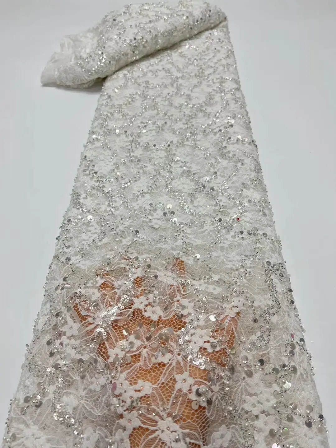 Африканская Тюлевая кружевная ткань с блестками высокое качество стандартная