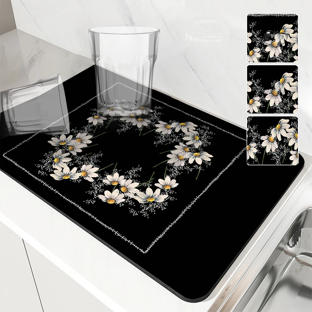 Абсорбент для кухни сушильный коврик ромашки в горошек Gypsophila аксессуары столов с