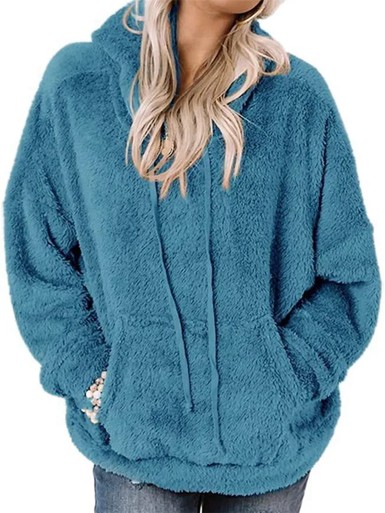 

Double Velvet Winter Coat for Women Hooded Parkas Solid Long Sleeve Oversized Coats 2022 Ladies Fashion Parka Black Jackets XXL