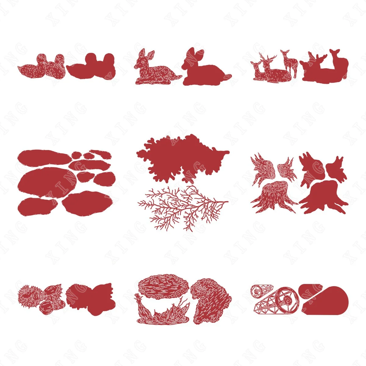 Металлические пресс-формы с изображением древних корней и драгоценных камней