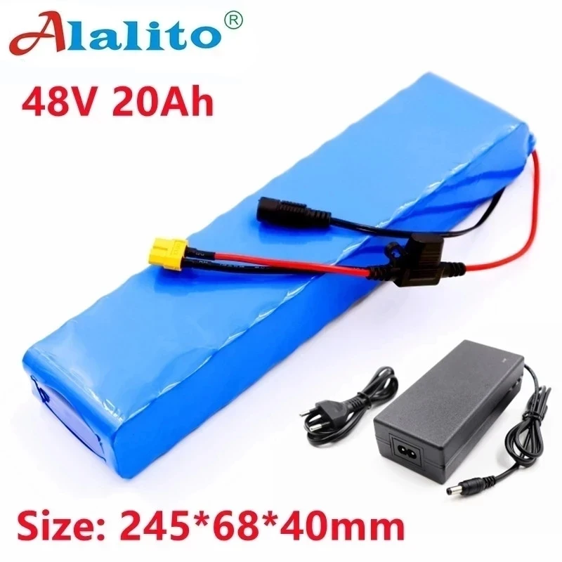 

E-bike Battery 48v 20Ah 18650 Lithium Ion Battery Pack 13S2P Bike Conversion Kit Bafang 1000w and 54.6V 2A Charger + XT60 E-bike