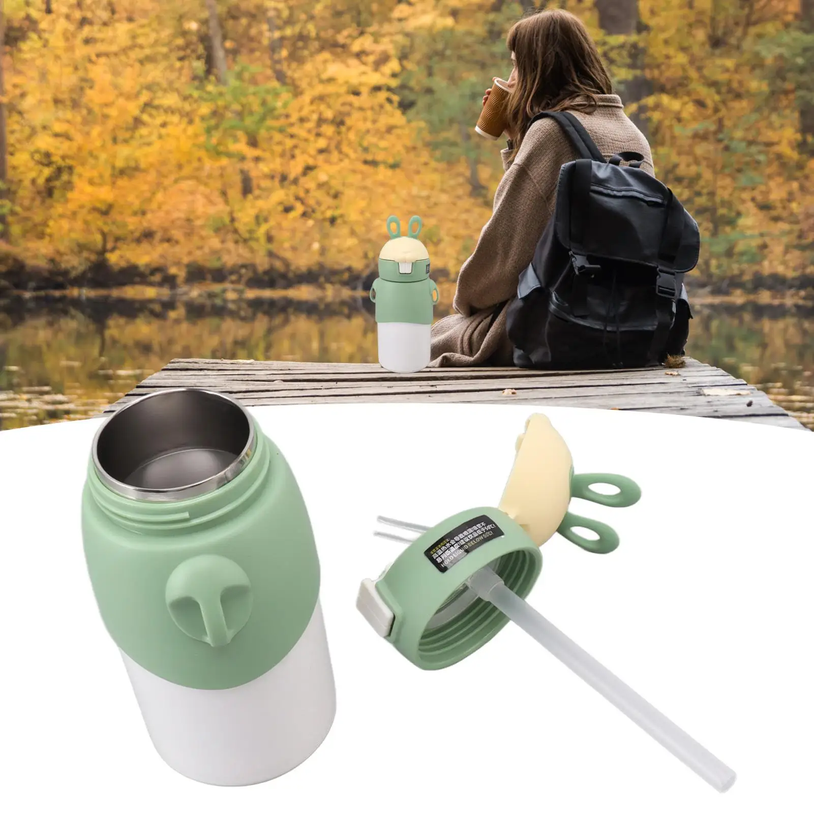 Изолированная бутылка для воды из нержавеющей стали на 18 унций с эргономичной