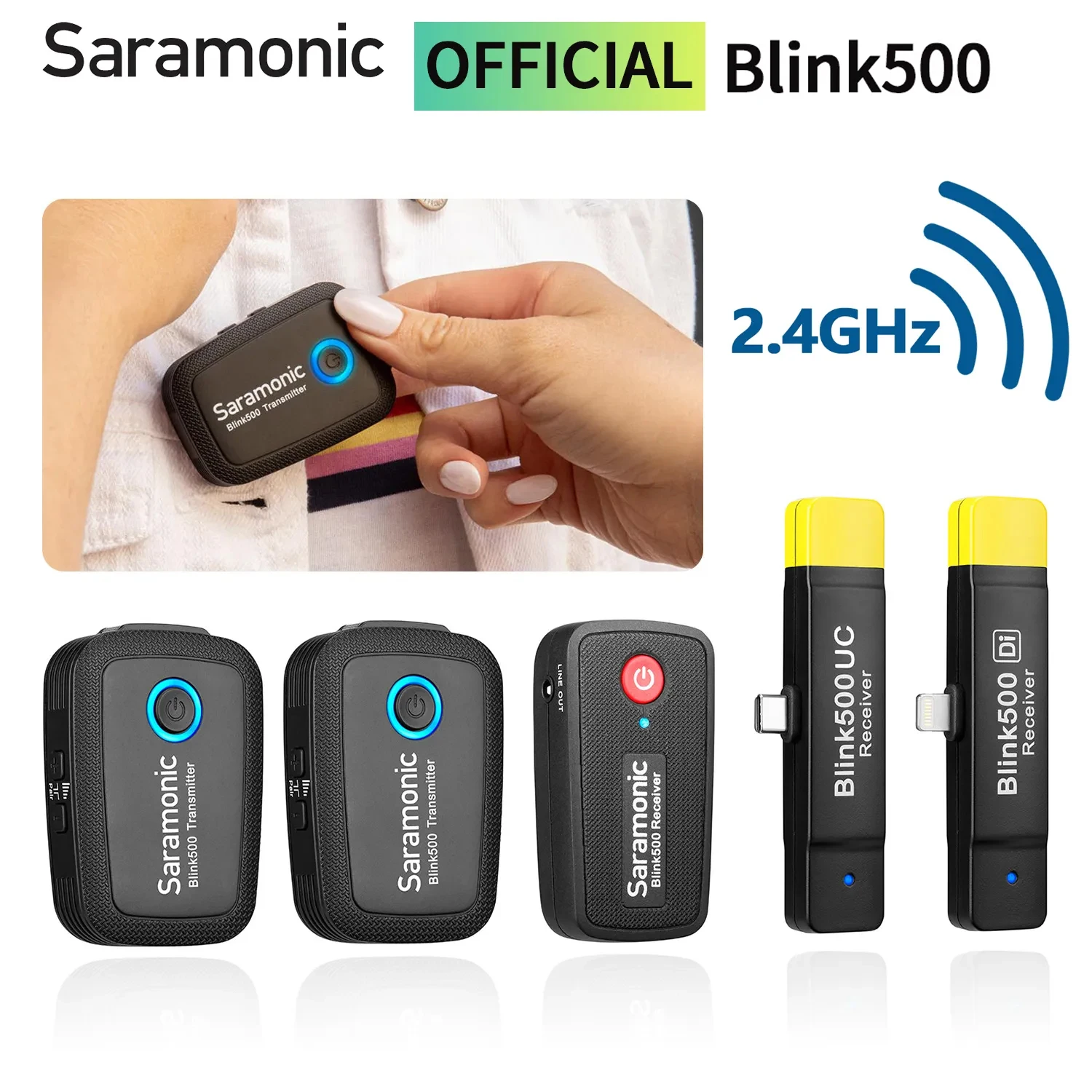 Saramonic Blink500 Condenser Wireless Lavalier Lapel Microphone for PC Computer Smartphone DSLRs Streaming Youtube Recording