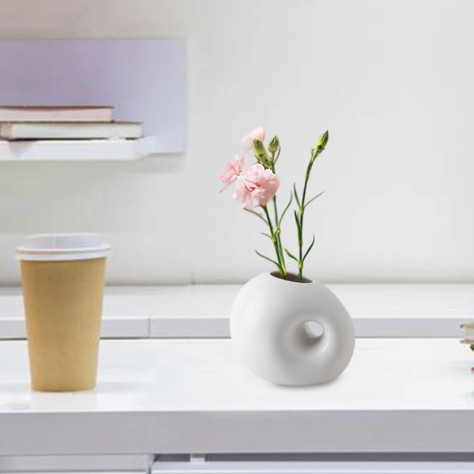 

Ceramic Vase Nordic Style White Modern Decorative Flower Vase For Wedding Gifts Kitchen Living Room Or Flower Shop Handmade
