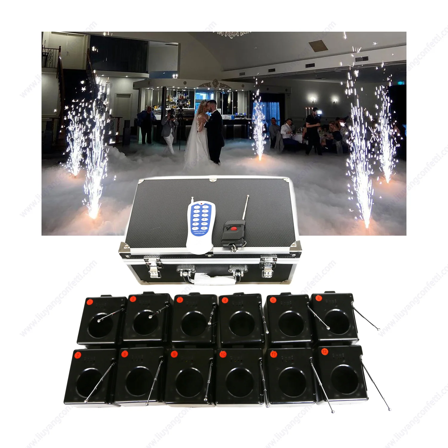 

2/4/8/12 Cold Spark Fountain Firework Base Firing System Wedding Decoration Remote Channel Receiver Trigger Stage Effect Machine