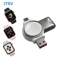 2 in 1 magnetic wireless charger for apple watch 7 6 portable type c usb fast charging dock station for iwatch se 1 2 3 4 5