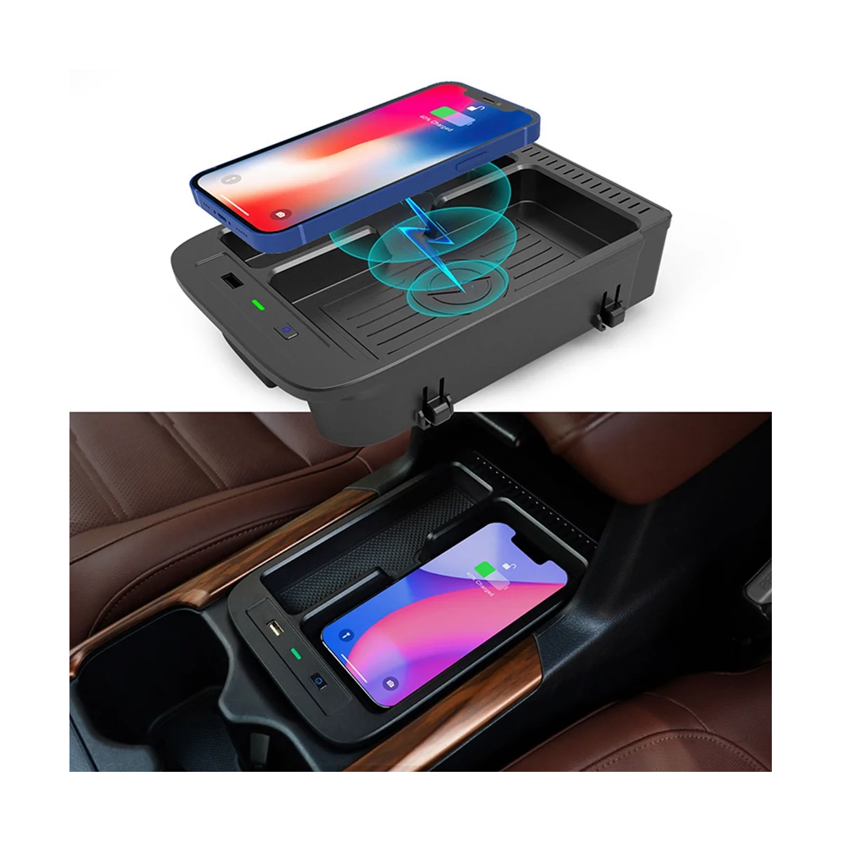 15 Вт автомобильное беспроводное зарядное устройство QI для телефона быстрое