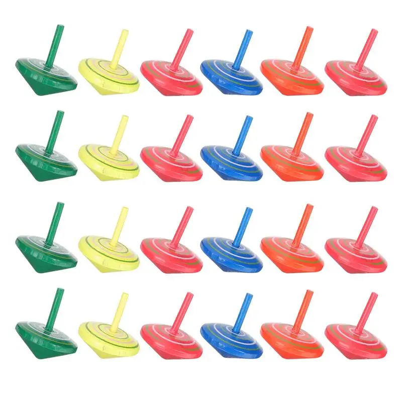 

24pcs Wooden Gyro Toy Rotating Gyro Toys for Boys Girls Birthday Gifts Funny Desktop Spinning Top Kids Adult Relief Stress Games