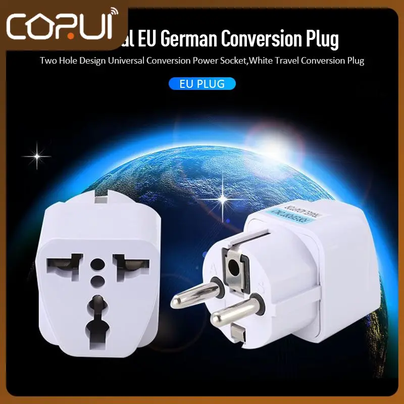 

AC 250V 10A 1PC EU Plug EU Power Universal Germany Conversion Europe Power Plug Converter Socket Travel Socket Outlet Adapte