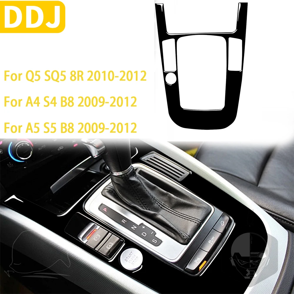 Для Audi Q5 SQ5 8R 2010-2018 A4 S4 B8 A5 S5 2009-2016 Автомобильные аксессуары Черный интерьер Автомобильная панель переключения передач Наклейка Пластик