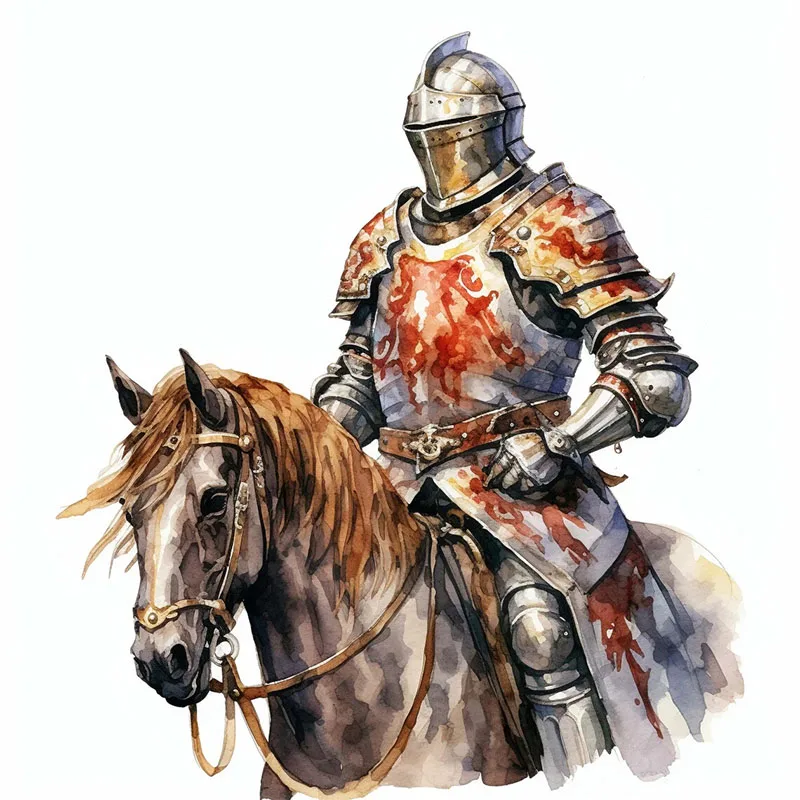 

Акварельные наклейки средневековый рыцарь