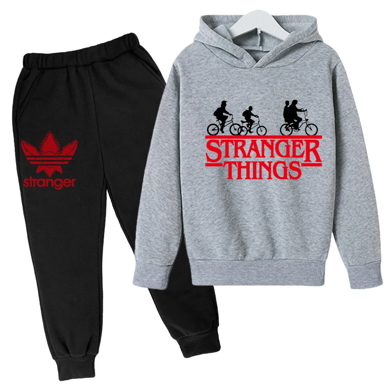 

Stranger Things 4 Clothing Sets Sweatshirt Kids Boys Girls Clothes Sets Hellfire Club Hoodies +Pants Outfits Children Suits