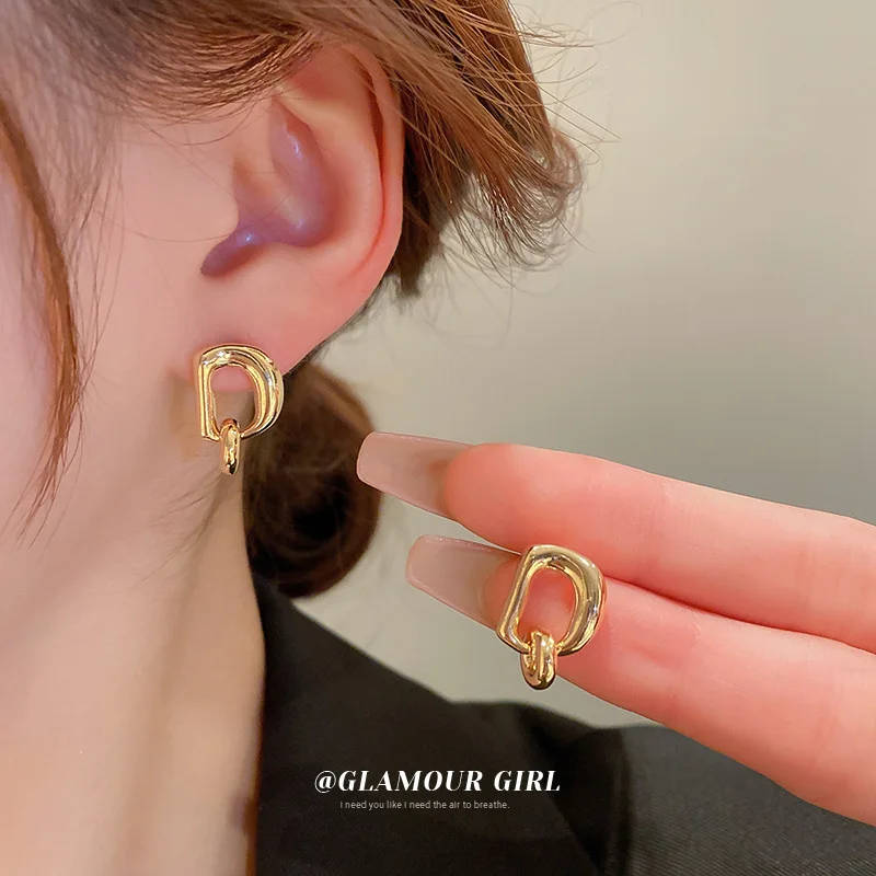 

Fashion Golden Cross Rings Earrings For Woman 2023 Metal Hollow Out Letter D Earrings Jewelry Cool Things Y2k Gift Accessories