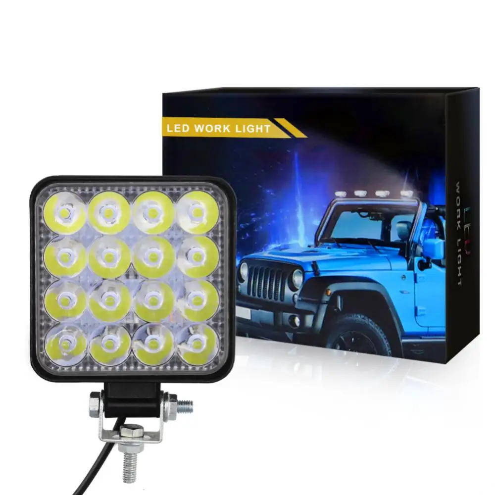 

Автомобильный светодиодный рабочий светильник Mini Square 16 Lights 48W дополнительный свет Модифицированная фара прожектор фары автомобили, детали ...