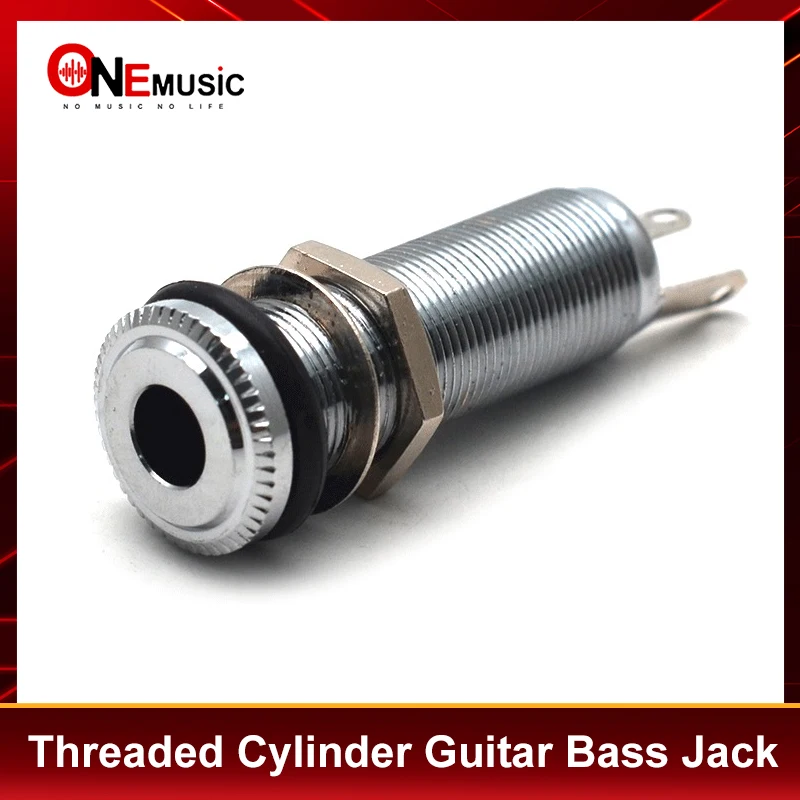 

10Pcs/lot Gold/Chrome/Black Threaded Cylinder Output Input Guitar Bass Jack Plug Socket 1/4" 6.35mm Pickup Output Jack