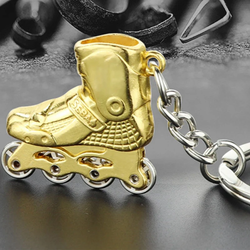 Keychain Charms Zinc Alloy Roller Skates 3d Simulation Key Ring Bag Ornaments Skating Lovers Souvenirs Accessories
