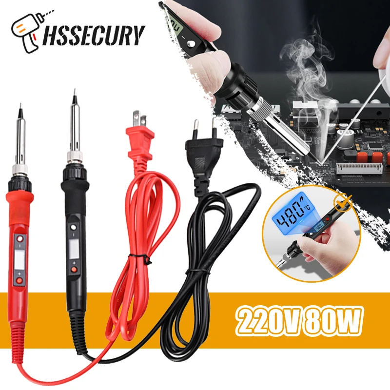 

Электрический паяльник с регулируемой температурой, 220 В, 80 Вт