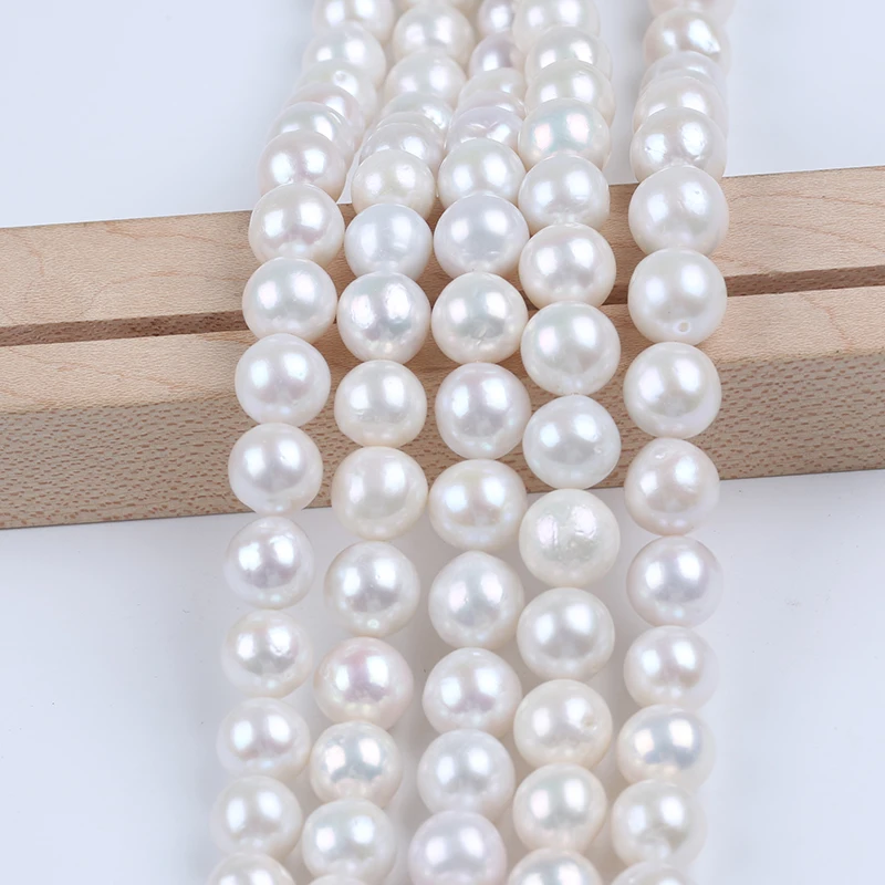 В наличии круглый жемчуг Эдисона 10-12 мм белый натуральный пресноводный ожерелье