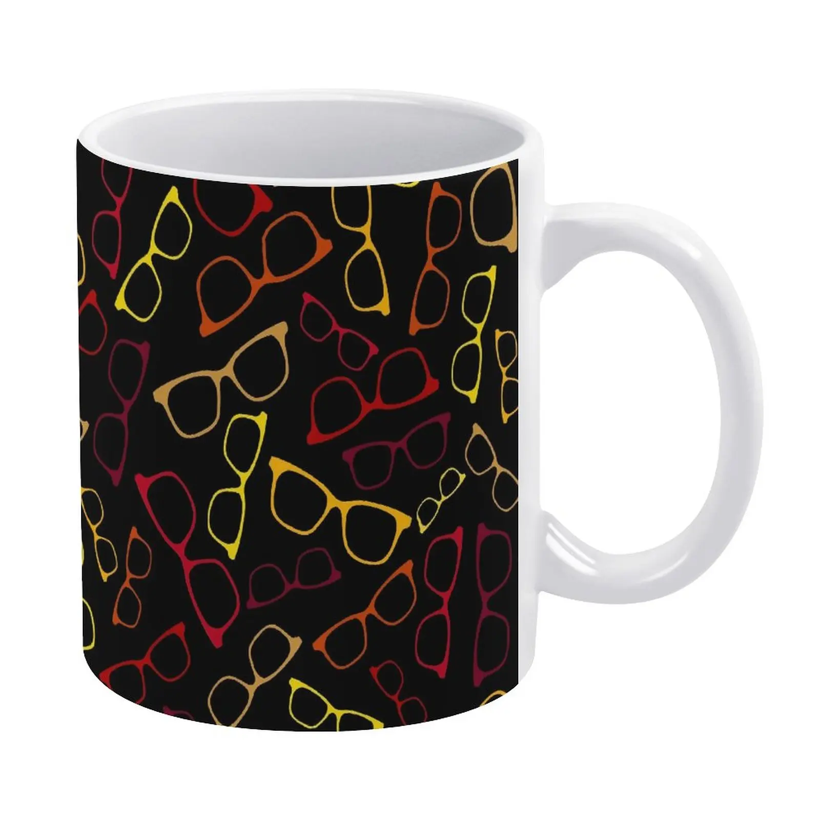

Glasses Print Mug Colorful Eyeglasses Creative Modern Mug Porcelain Office Cups