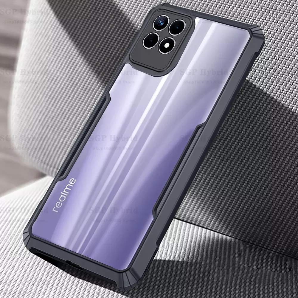 

Transparent Acrylic Case For Oppo Realme 8i 6.6" Shockproof PC Hard Back Protector Shell Cover Realmi 8i i8 Realmy 8 i Fund