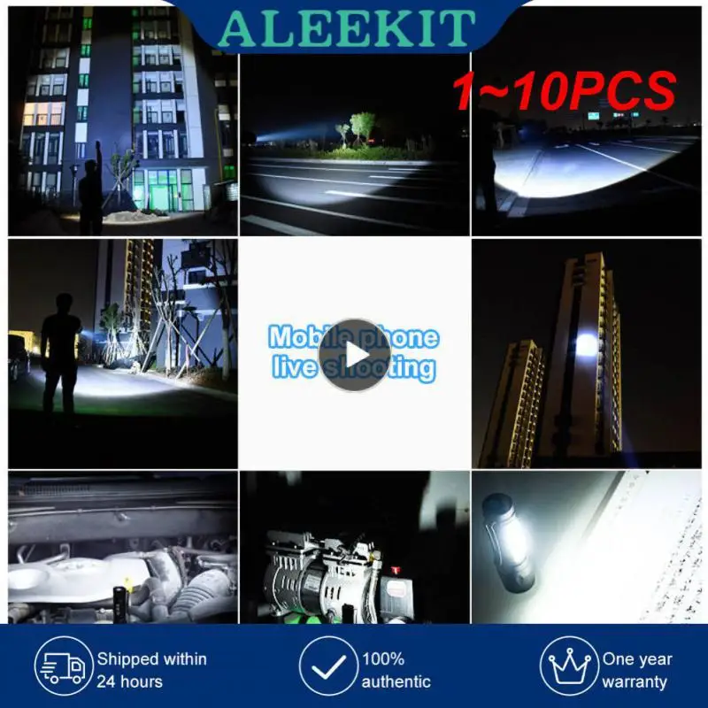 

Мини-светодиодный фонарик с фокусом и встроенной батареей, 1-10 шт.