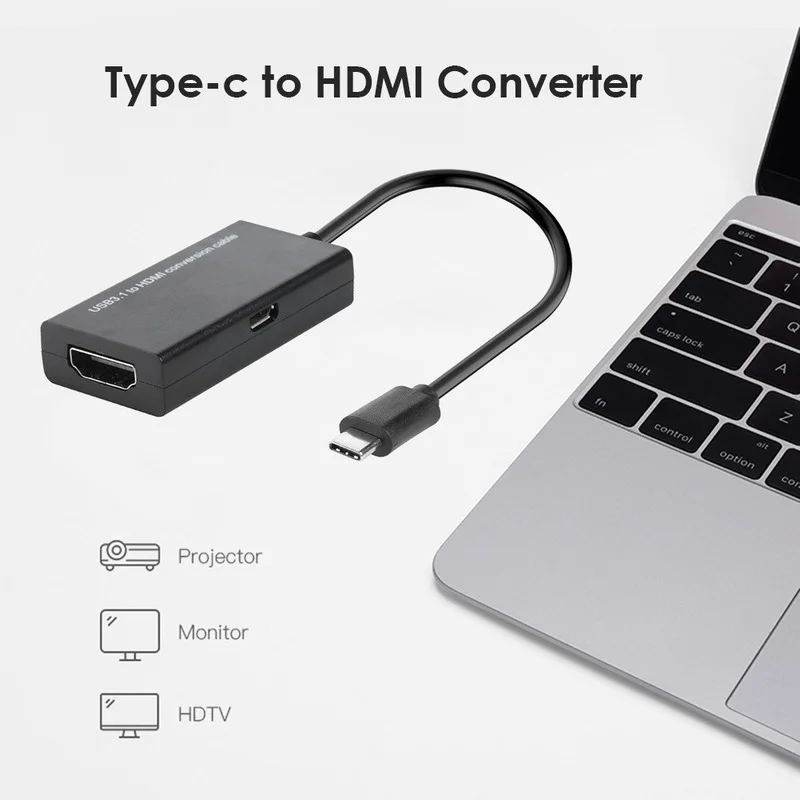 Адаптер-конвертер USB 3.1 Type-C в HDMI-совместимый с женским разъемом для MHL Android