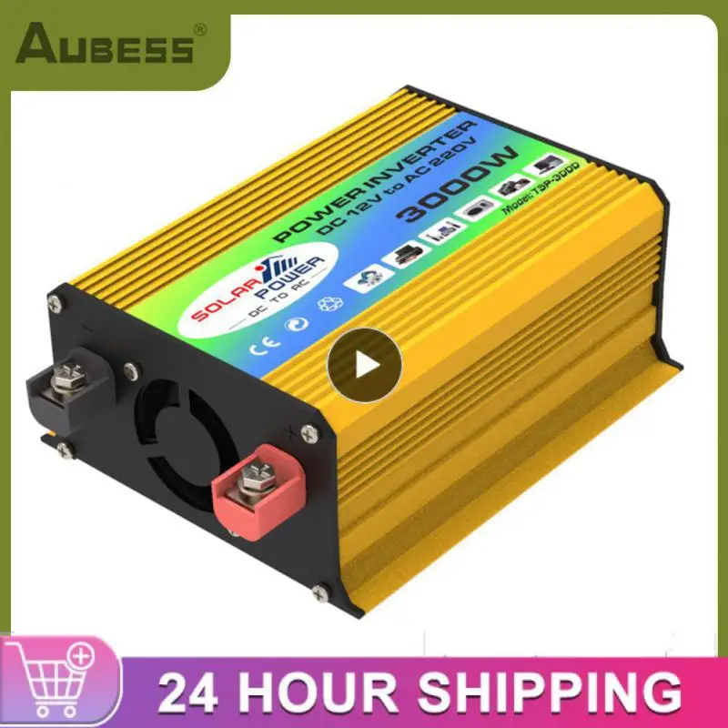 

3000W Peak Solar Car Power Inverter DC 12V to AC 220V Car Adapter Car Converter Fast Charging with 2.4A 2-Port USB Car Adapter