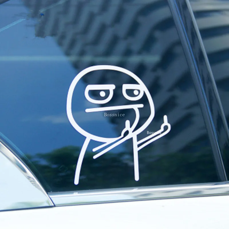 

Car Cartoon JDM Funny Middle Finger Sticker for Various Brands of Cars As Long As You're Resistance Enough Car Stickers