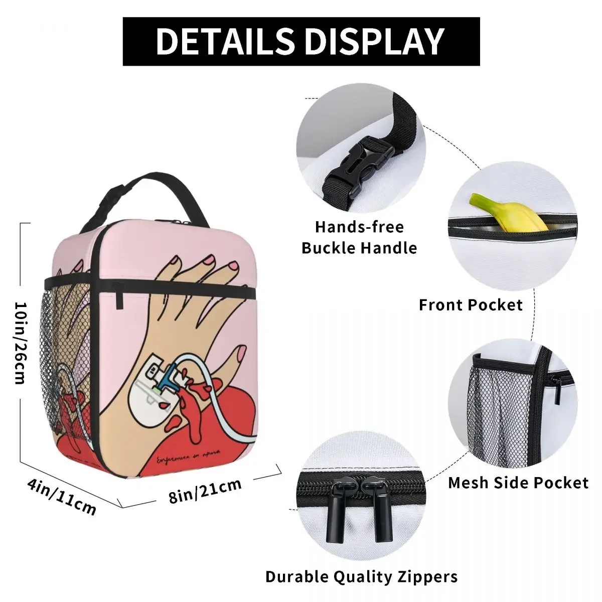 Изолированная сумка для обеда Enfermera En Apuros медсестра медицинский контейнер еды