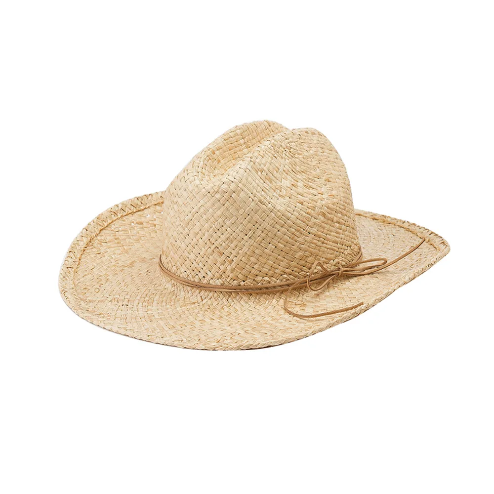 

Men's Women Summer Straw Hat Sun Classic Beach Hat Raffia Wide Brim Natural Beige