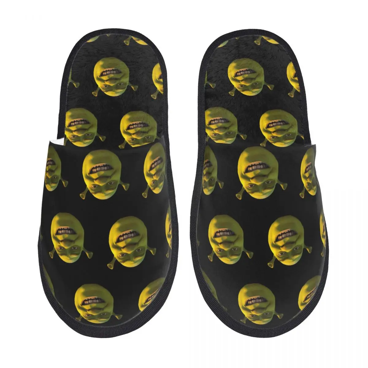 Зимние шлепанцы смешные шрелки для лица меховые домашние домашнего кино мягкие