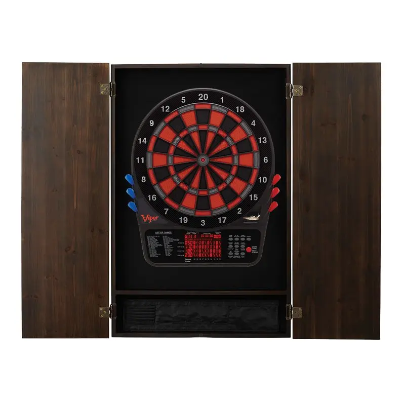 

Espresso Soft Tip Dartboard Cabinet and 800 Electronic Dartboard