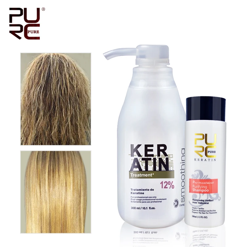 

PURC Brazilian keratin 12% formalin 300ml keratin treatment shampoo Straightening hair repair damage hair keratin for hair 6.18