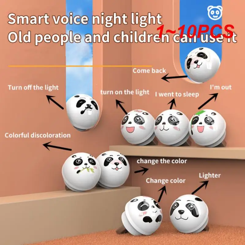 

Portable Cute Night Light USB Round Panda Expression Pattern Lamp Bedroom Children Gift Decoration Desk Lamps Indoor Lighting