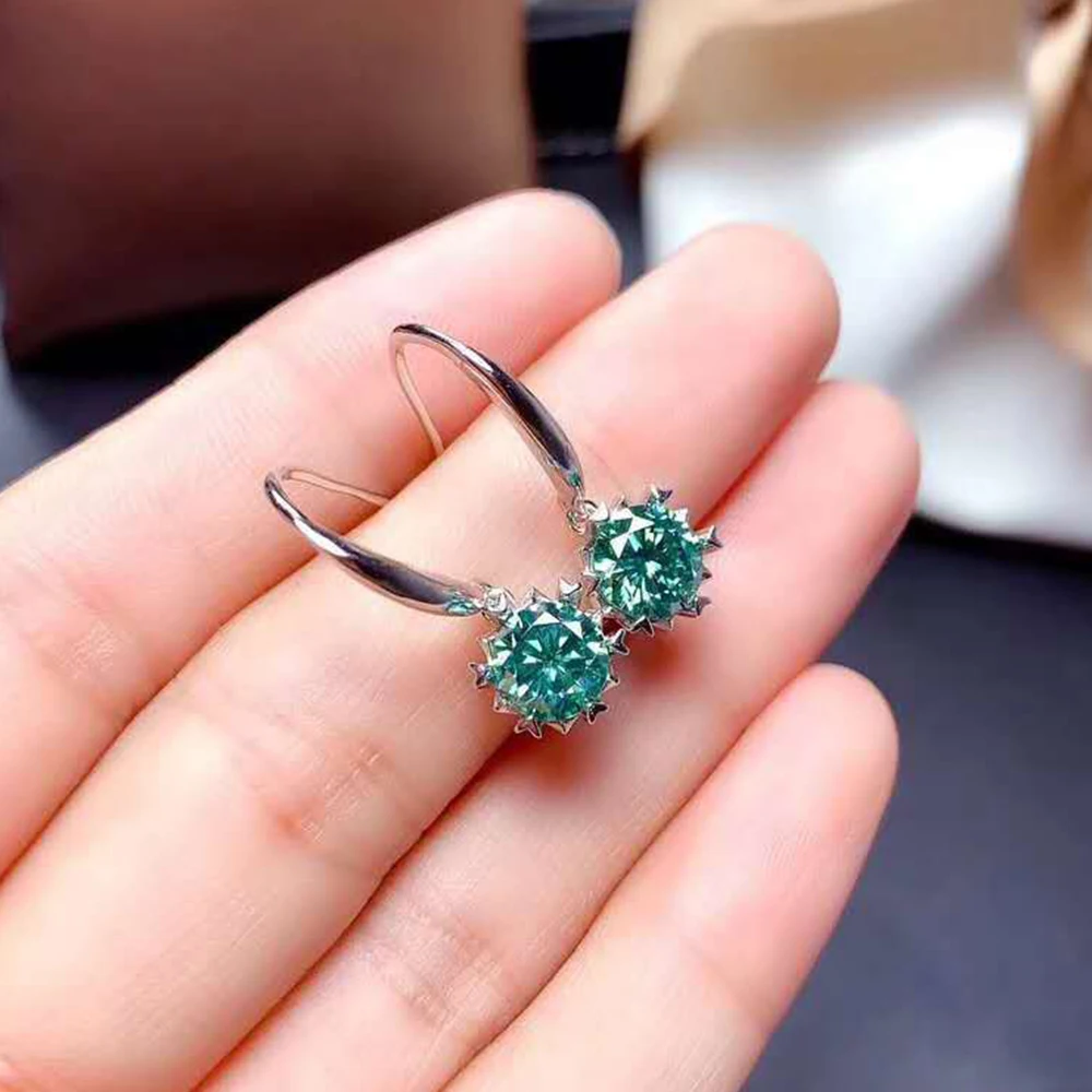 

WPB Advanced Original Women's Earrings Simulation Moissanite Green Diamonds Hoop Earrings High Carbon Diamonds Luxury Jewelry