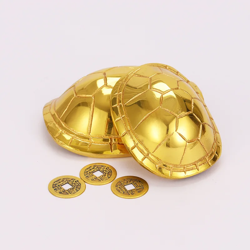 

Фэн-шуй, китайская черепаха из чистой меди, ракушка, Лю Яо, инструмент для гадания, монеты, счастливые деньги, винтажные аксессуары для украшения дома
