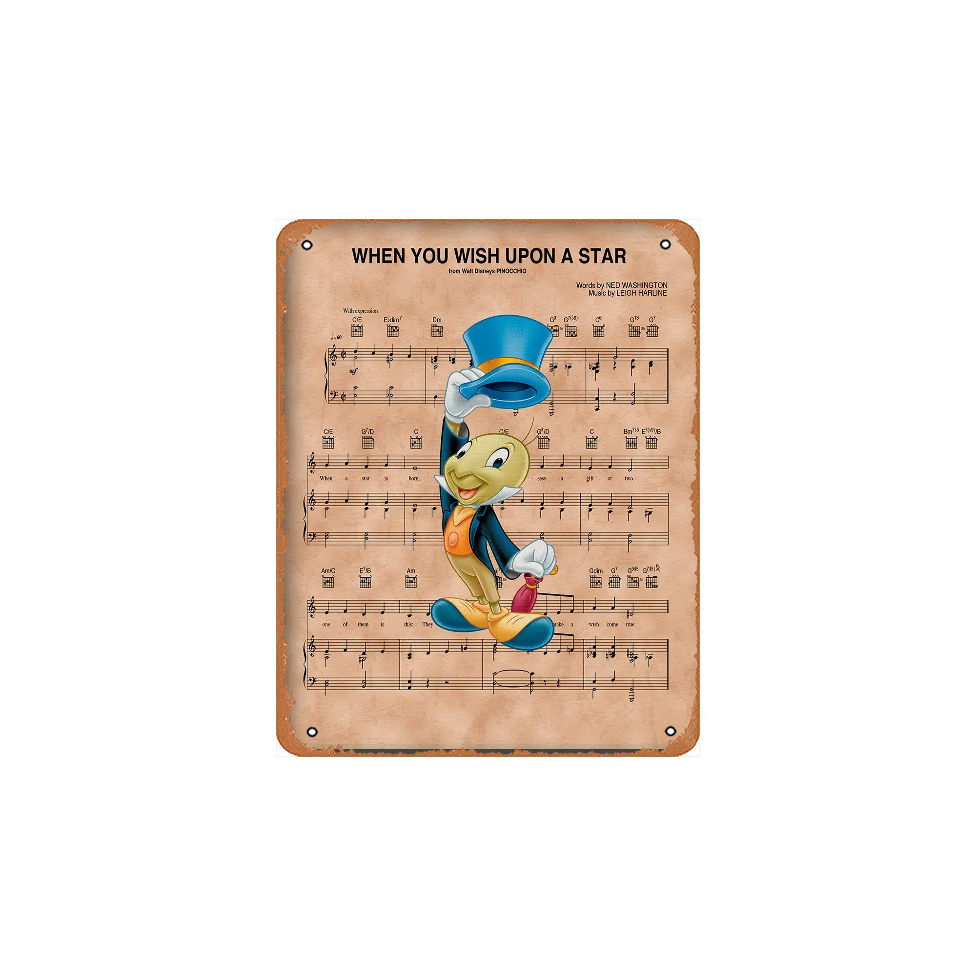 Ysirseu Jiminy Cricket когда вы хотите постер с художественной печатью на листе Звезда