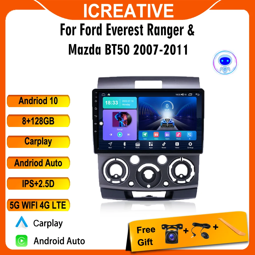 

2 Din Android автомобильное радио для Ford Everest Ranger & Mazda BT50 2007 -2011 Мультимедиа Видео плеер головное устройство с рамкой стерео