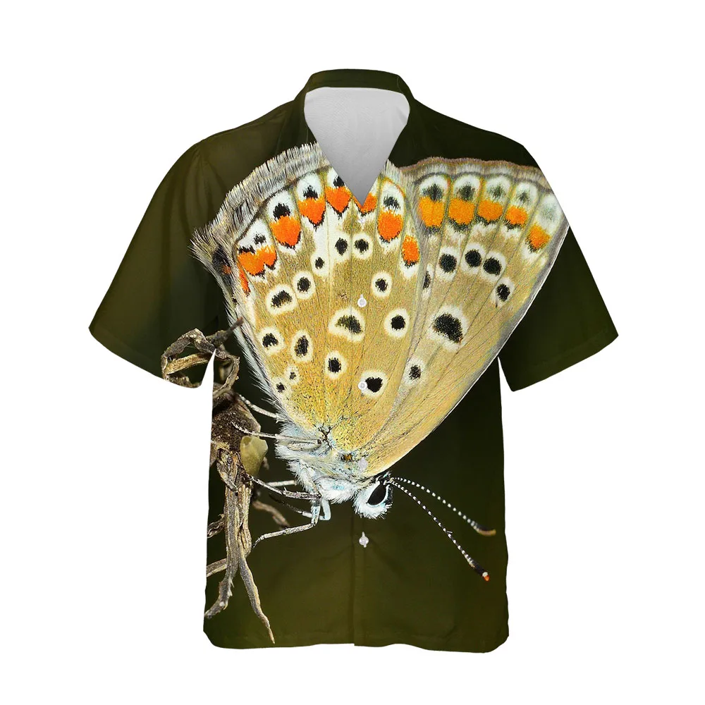 Jumeast New 3D Summer Men Shirt Fashion Butterfly Series Mens Hawaiian Shirt Short Sleeve Streetwear Casual Breathable Blouses