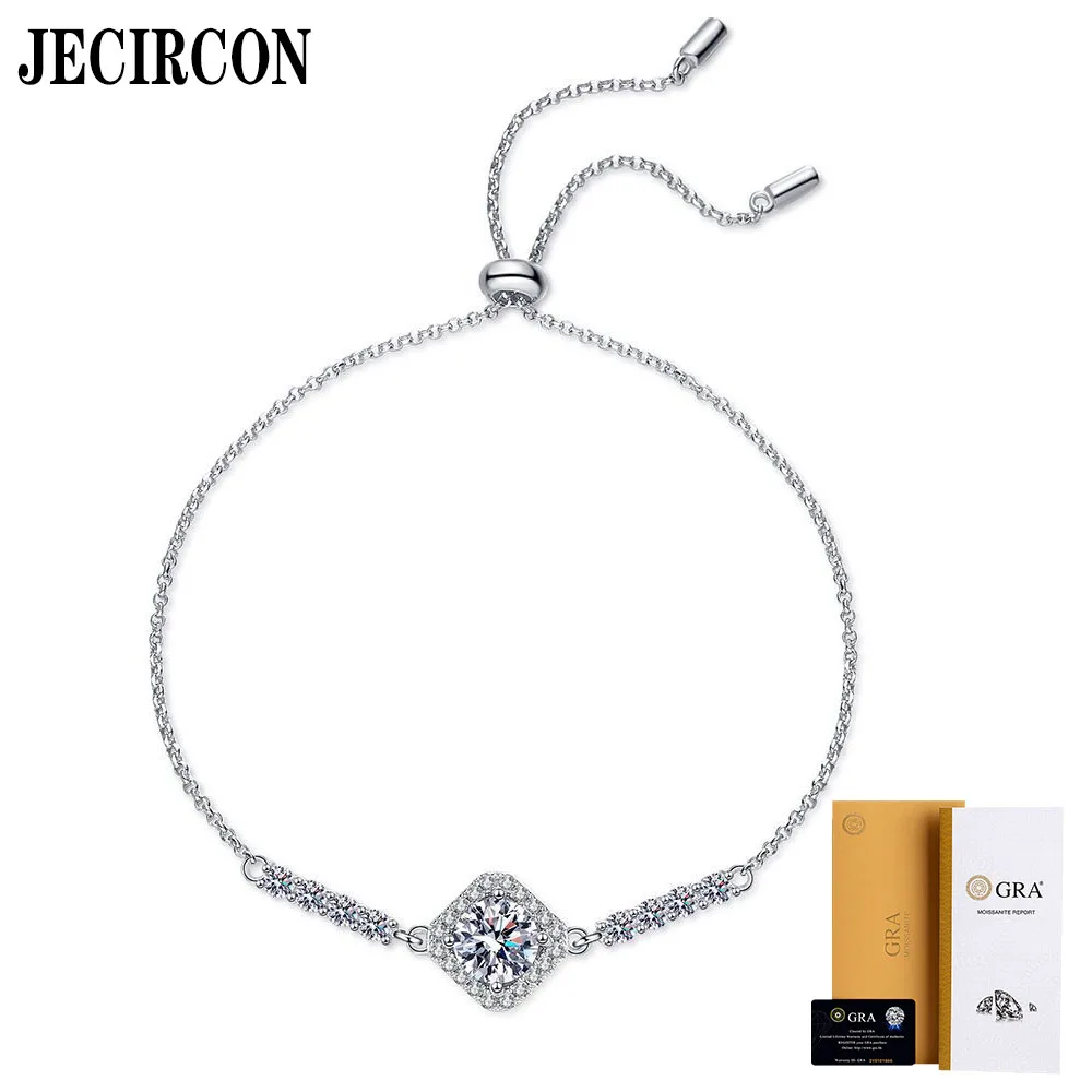 JECIRCON браслет из стерлингового серебра S925 для женщин классическая яркая