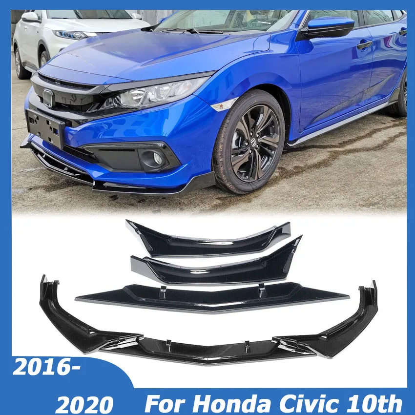 

Передний бампер для Honda Civic 2016-2020 10-го поколения, спойлер, боковые разветвители, дефлектор, комплект защиты корпуса, защита, автомобильные аксессуары