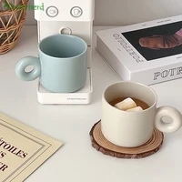 matte porcelain coffee cup donut handle mug creative brief tea cups milk coffee ceramic mugs coffee cups