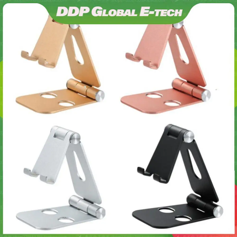 

Desktop Smartphone Mount Aluminum Alloy Folding Mobile Phone Holder Thickened Silicone Pad Metal Bracket Phone Accessories