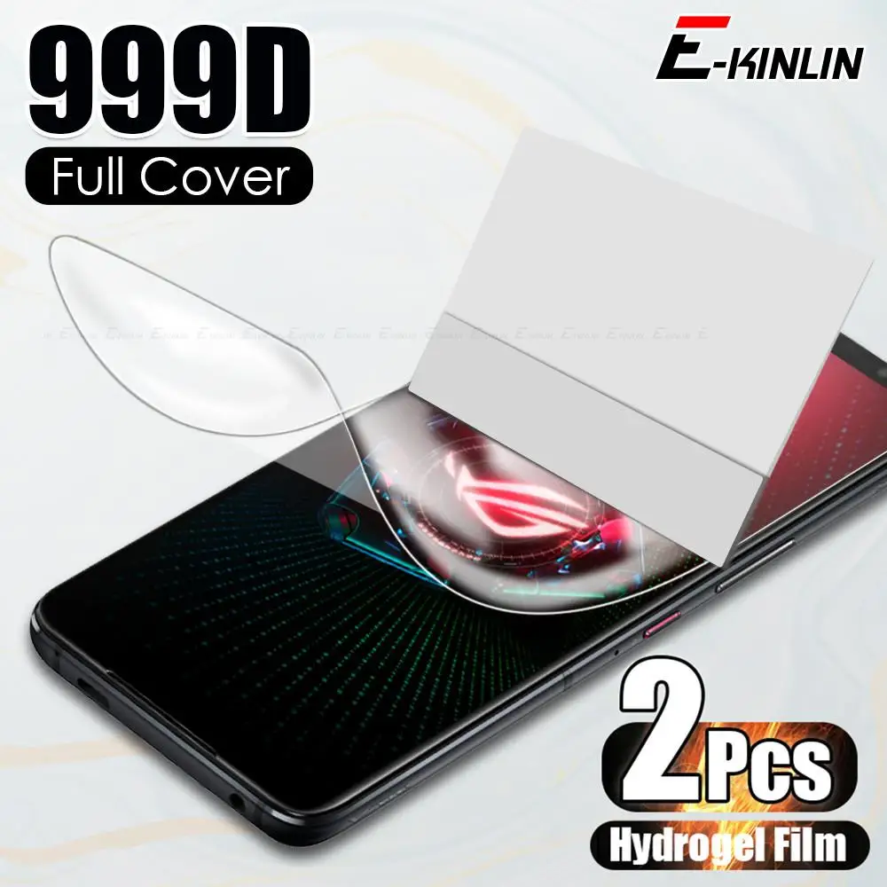 

2Pcs Hydrogel Film Screen Protector For Asus Zenfone ROG Phone 5 5s Pro 3 Full Cover Protective Film Not Glass