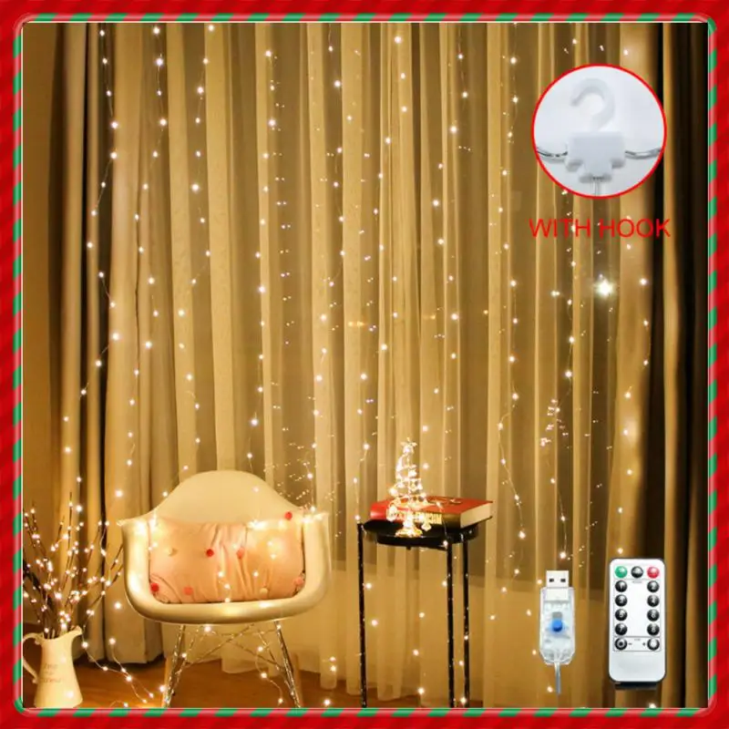

3/2/1M Christmas LED Curtain Fairy Lights Festoon With Remote New Year Garland Christmas Decoration Party Wedding Decoration