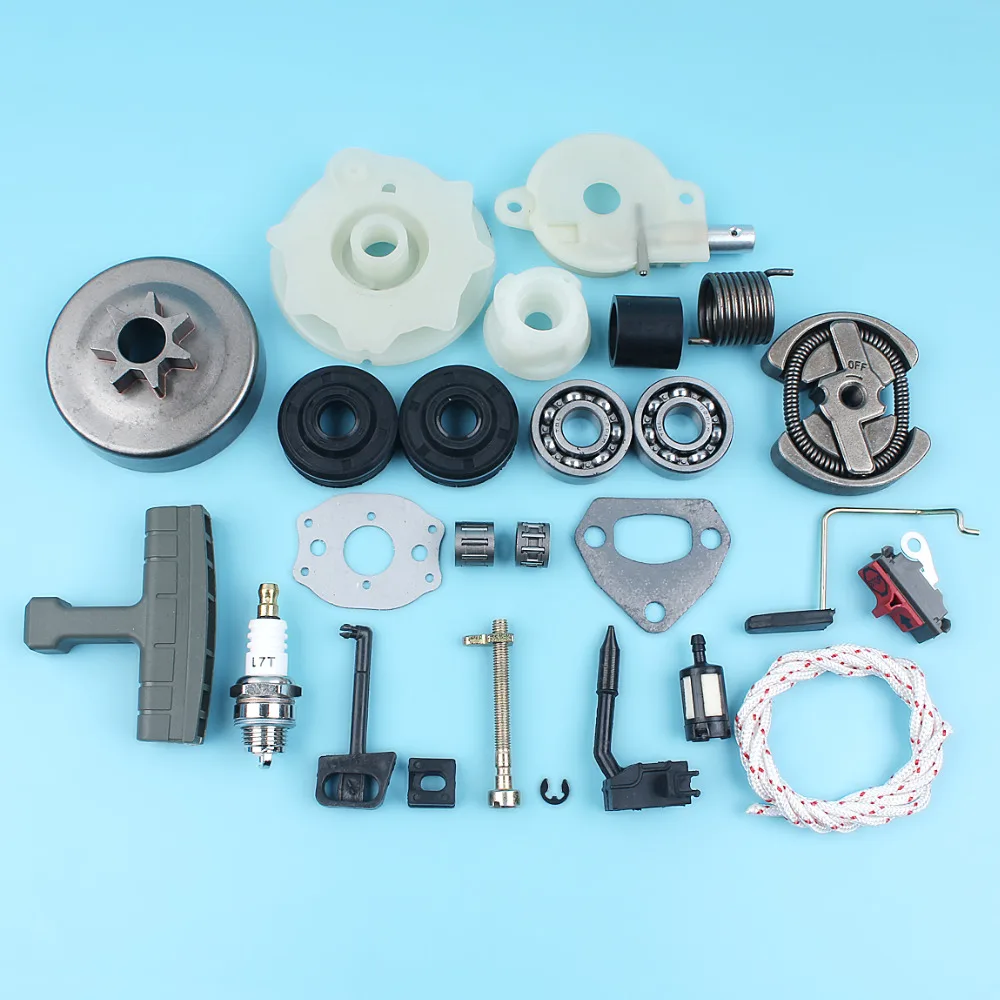 

Recoil Starter Pully Clutch Oil Pump Ball Bearings Kit For HUSQVARNA 137 142 Chainsaw Oil Seals Switch Intake Manifold Hand Grip